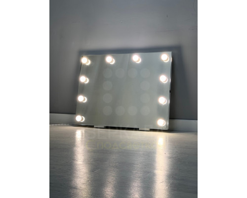 Гримерное зеркало настенное без рамы 60x80 с LED лампами