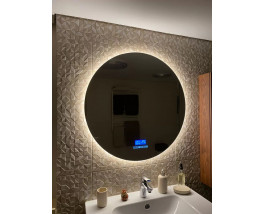Зеркало с радио и подсветкой для ванной Мун